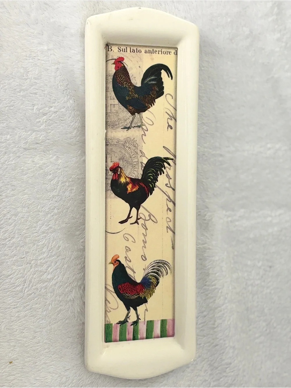 Paula Scaletta Rooster Ceramic Spoon Rest Farmhouse Kitchen Decor